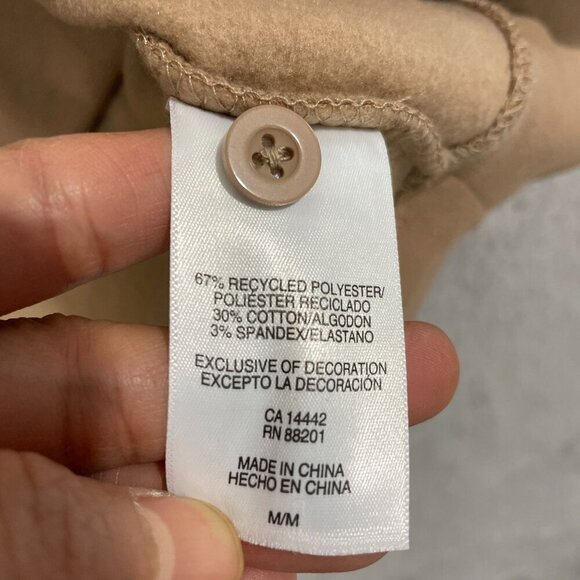 NEW Mondetta Women's M Collared Pullover Sweatshirt Tan Relaxed Fit Ribbed - Picture 5 of 8